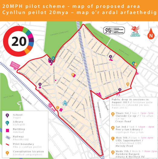 Map of 20mph speed limit scheme