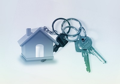 Set of keys and a house keyring