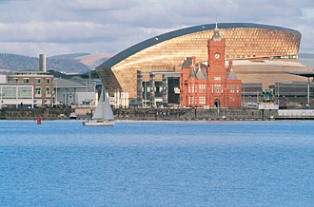 View of Cardiff Bay and Millennium Centre