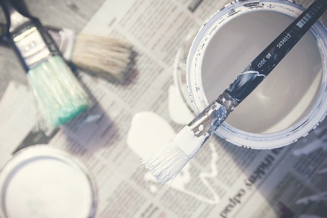 Wall paints and brushes