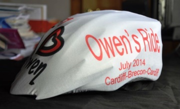 Owen's Ride helmet sponsored by CPS Homes