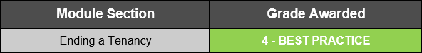 End of Tenancy Grade 4 Best Practice Awarded