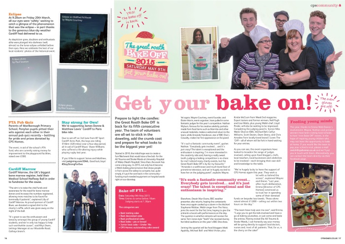 Cwtch Magazine spread on the 2015 Roath Bake Off