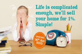 List your home for sale before 30th January 2015 and we'll guarantee you our lowest sales fee of 1%!