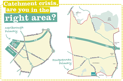 The new catchment areas for the schools