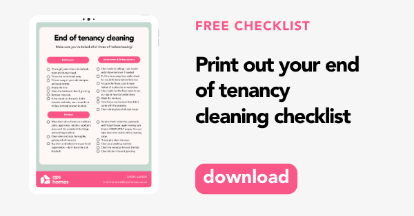 cps homes end of tenancy cleaning checklist