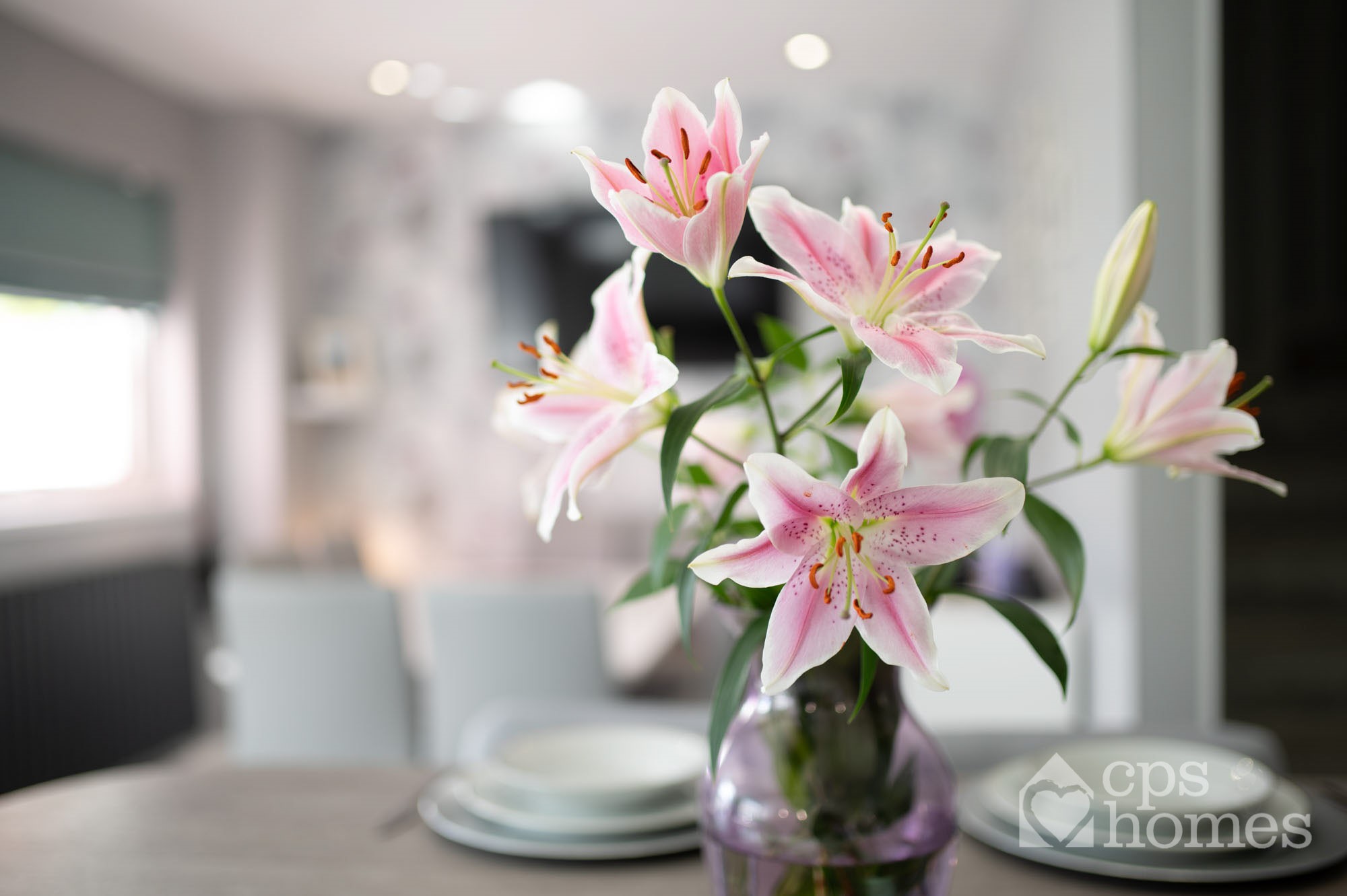 Lilies on dining table