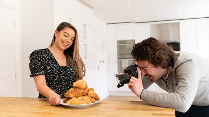 Staging a kitchen with croissants